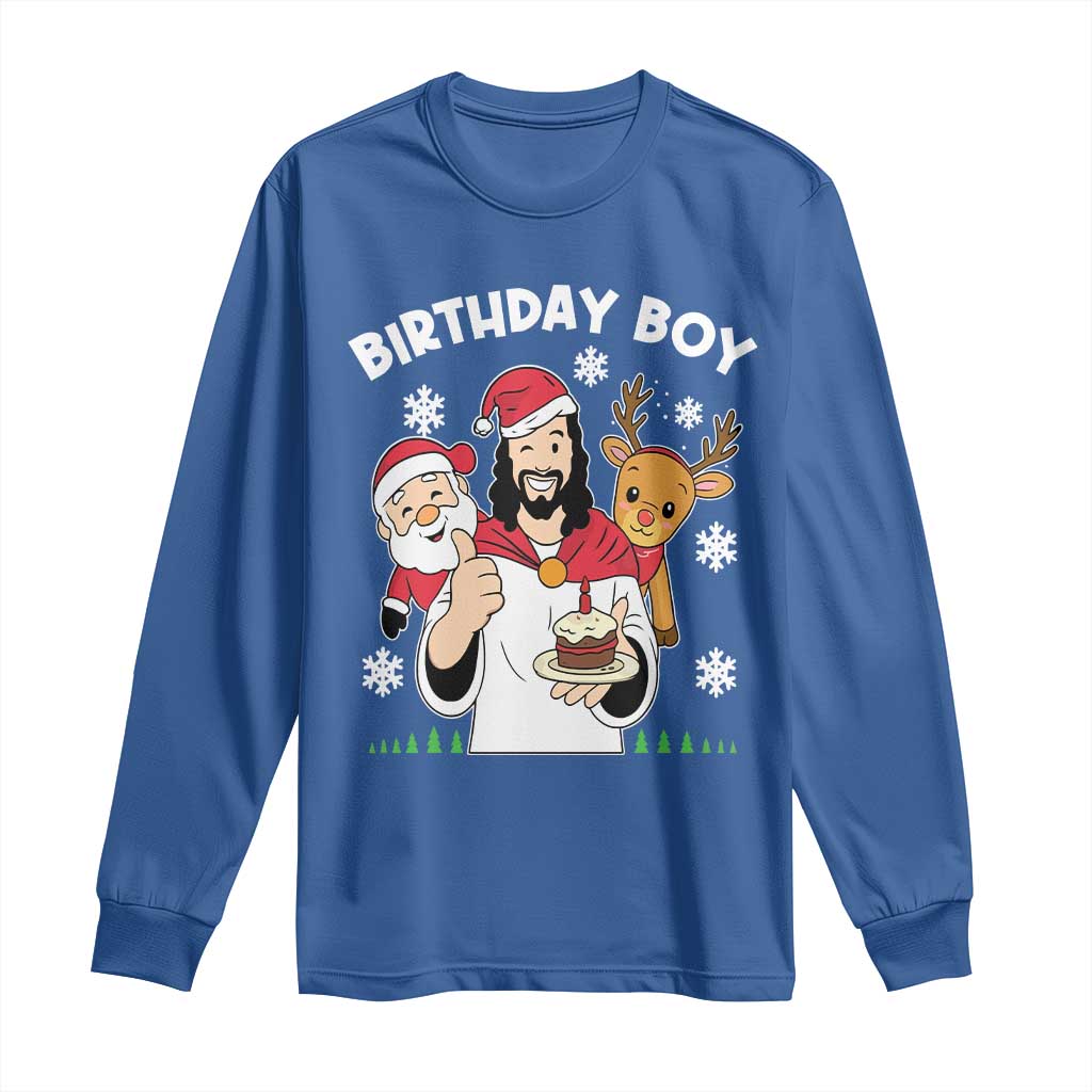 Birthday Boy Jesus Christmas Long Sleeve Shirt Christian Xmas - Wonder Print Shop