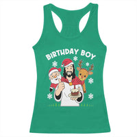Birthday Boy Jesus Christmas Racerback Tank Top Christian Xmas - Wonder Print Shop
