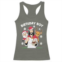 Birthday Boy Jesus Christmas Racerback Tank Top Christian Xmas - Wonder Print Shop
