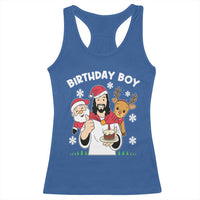 Birthday Boy Jesus Christmas Racerback Tank Top Christian Xmas - Wonder Print Shop