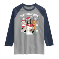 Birthday Boy Jesus Christmas Raglan Shirt Christian Xmas - Wonder Print Shop