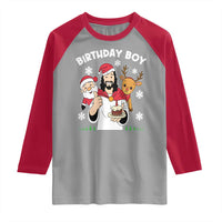 Birthday Boy Jesus Christmas Raglan Shirt Christian Xmas - Wonder Print Shop