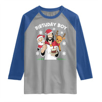 Birthday Boy Jesus Christmas Raglan Shirt Christian Xmas - Wonder Print Shop