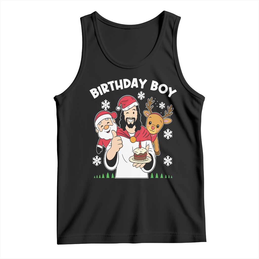 Birthday Boy Jesus Christmas Tank Top Christian Xmas - Wonder Print Shop