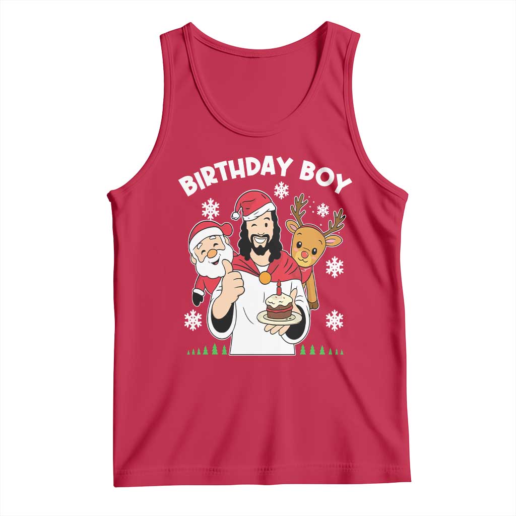 Birthday Boy Jesus Christmas Tank Top Christian Xmas - Wonder Print Shop