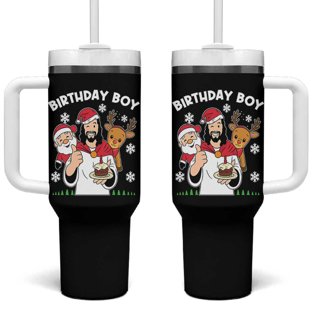 Birthday Boy Jesus Christmas Tumbler With Handle Christian Xmas - Wonder Print Shop