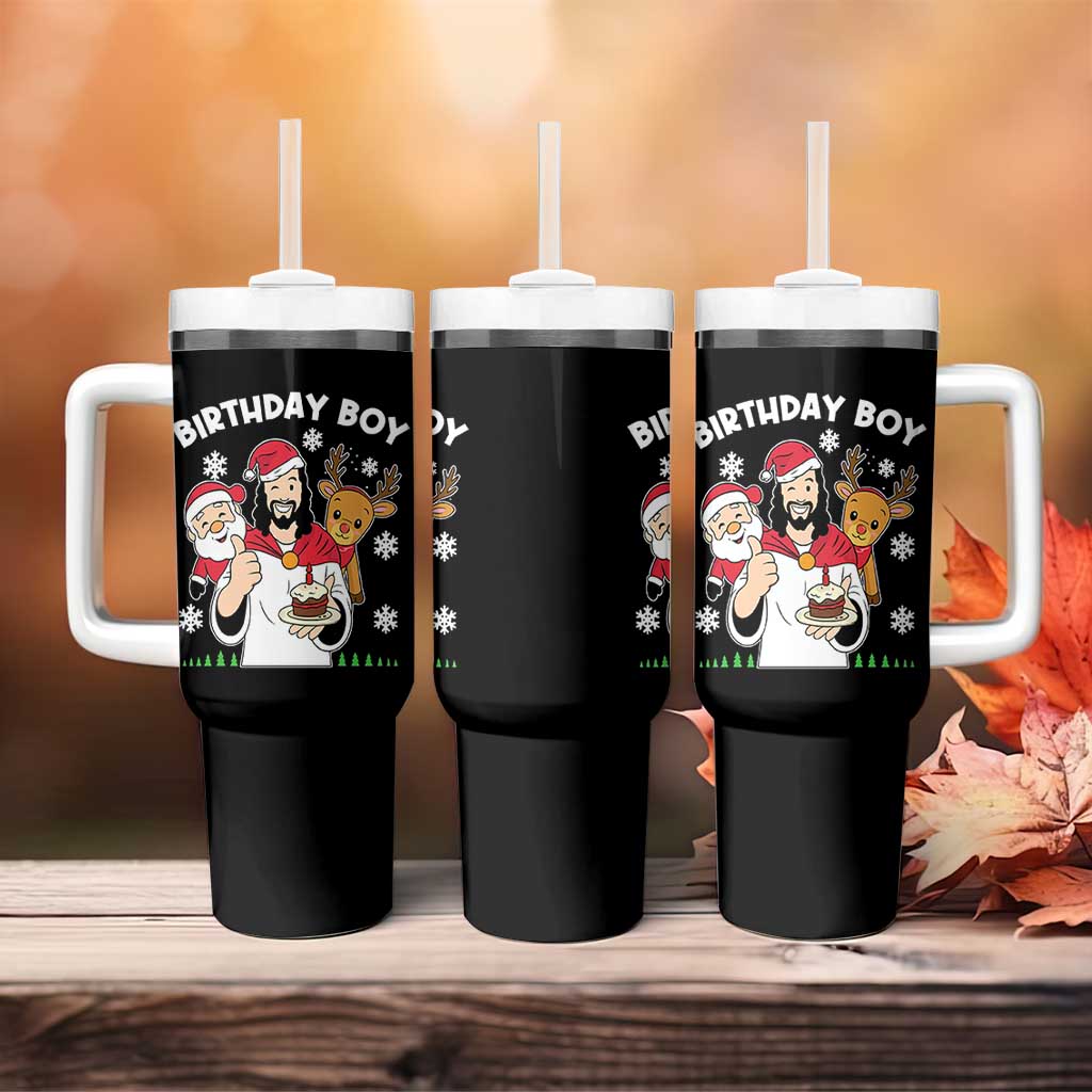 Birthday Boy Jesus Christmas Tumbler With Handle Christian Xmas - Wonder Print Shop