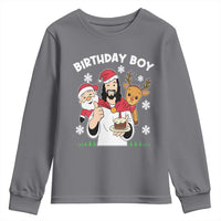 Birthday Boy Jesus Christmas Youth Sweatshirt Christian Xmas - Wonder Print Shop