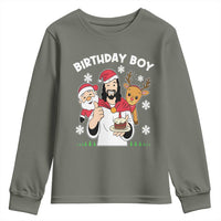 Birthday Boy Jesus Christmas Youth Sweatshirt Christian Xmas - Wonder Print Shop