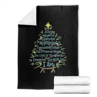 Jesus Names Christmas Tree Throw Blanket Christian Bible Verse Xmas - Wonder Print Shop