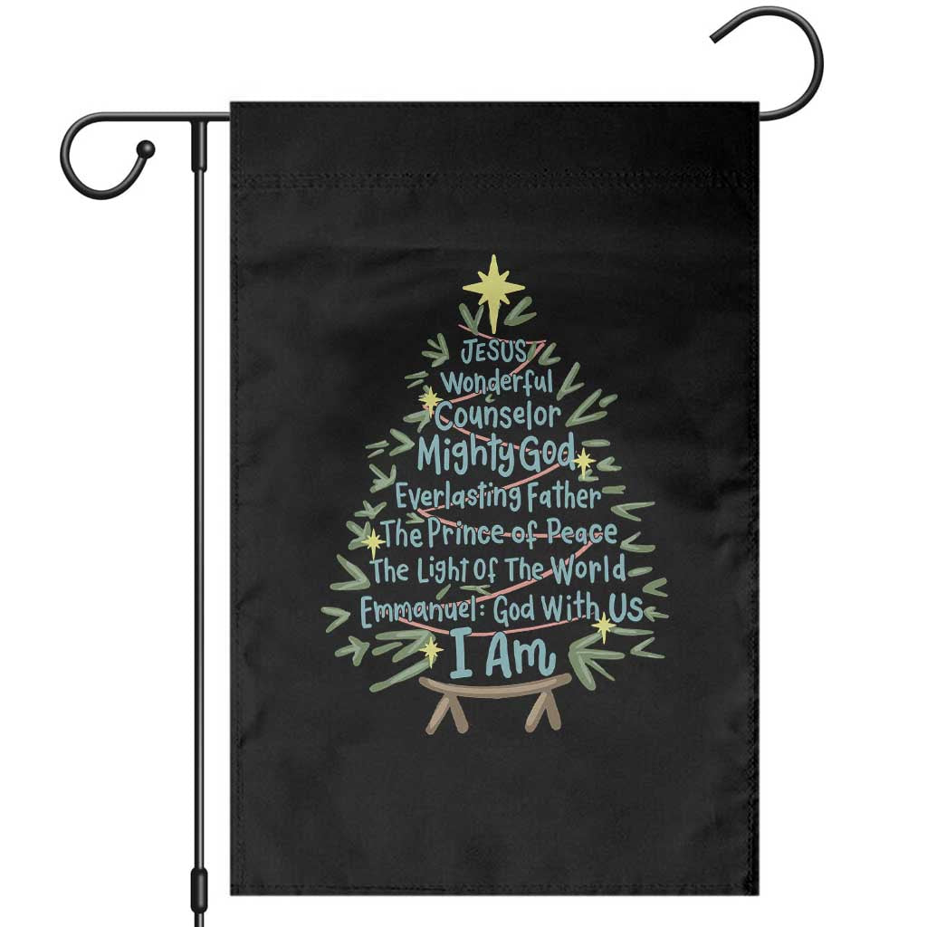 Jesus Names Christmas Tree Garden Flag Christian Bible Verse Xmas - Wonder Print Shop