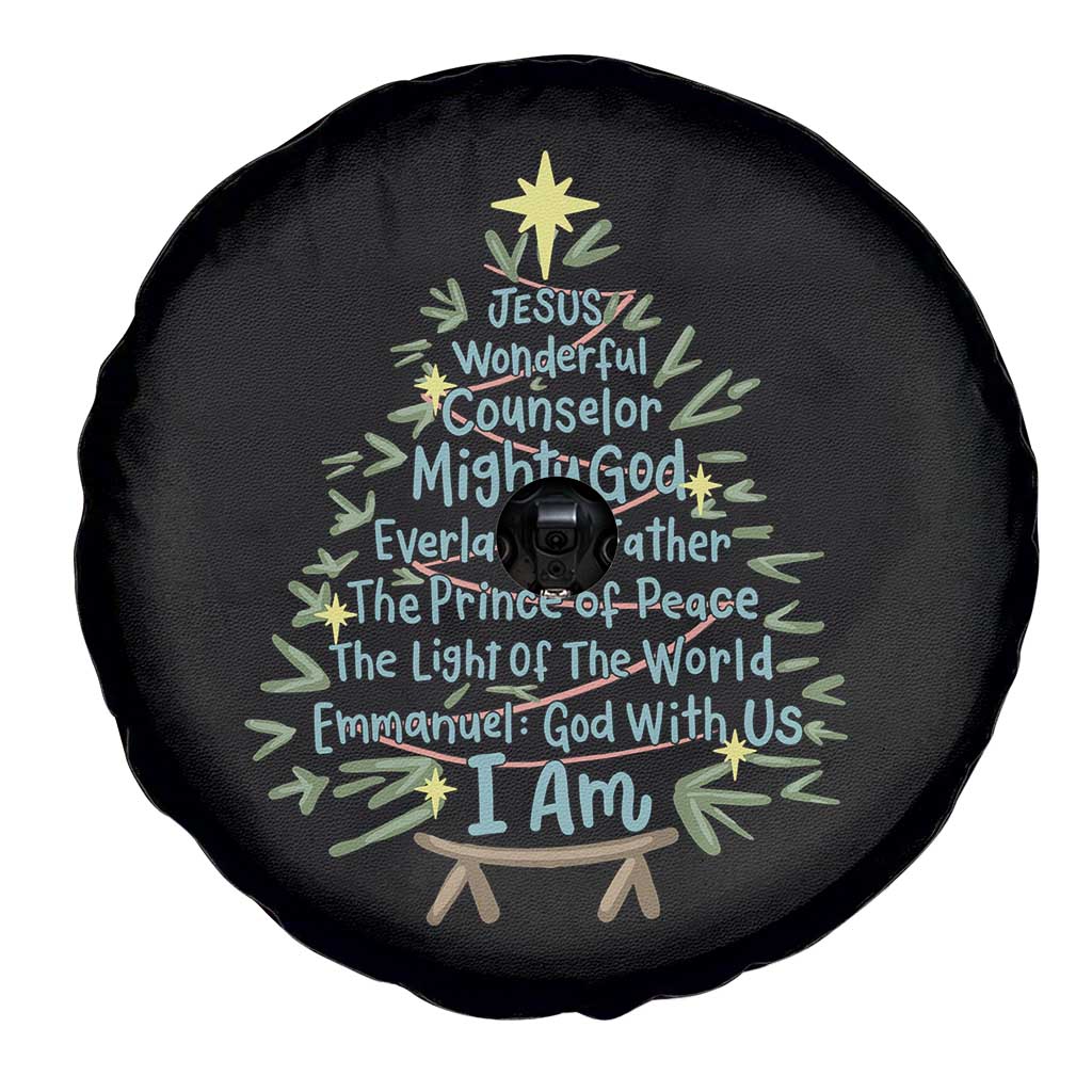 Jesus Names Christmas Tree Spare Tire Cover Christian Bible Verse Xmas - Wonder Print Shop