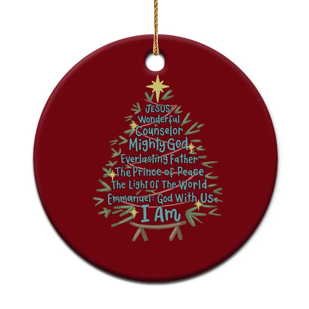 Jesus Names Christmas Tree Ceramic Ornament Christian Bible Verse Xmas - Wonder Print Shop