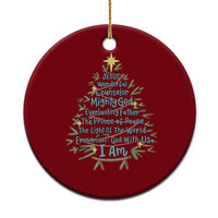 Jesus Names Christmas Tree Ceramic Ornament Christian Bible Verse Xmas - Wonder Print Shop