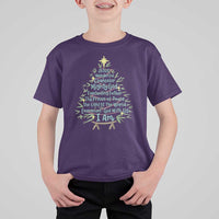 Jesus Names Christmas Tree T Shirt For Kid Christian Bible Verse Xmas - Wonder Print Shop