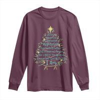 Jesus Names Christmas Tree Long Sleeve Shirt Christian Bible Verse Xmas - Wonder Print Shop