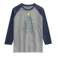 Jesus Names Christmas Tree Raglan Shirt Christian Bible Verse Xmas - Wonder Print Shop