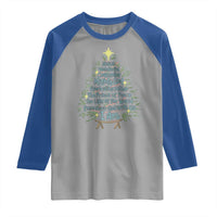 Jesus Names Christmas Tree Raglan Shirt Christian Bible Verse Xmas - Wonder Print Shop