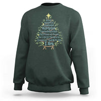 Jesus Names Christmas Tree Sweatshirt Christian Bible Verse Xmas - Wonder Print Shop