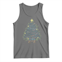Jesus Names Christmas Tree Tank Top Christian Bible Verse Xmas - Wonder Print Shop