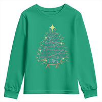 Jesus Names Christmas Tree Youth Sweatshirt Christian Bible Verse Xmas - Wonder Print Shop