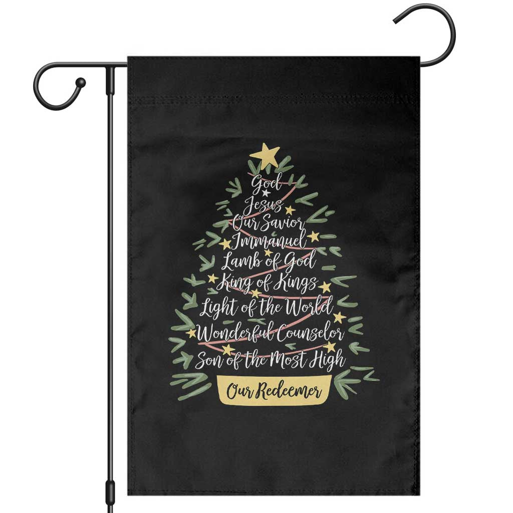 Christmas Christian Garden Flag Jesus Names Tree Religious Faith - Wonder Print Shop