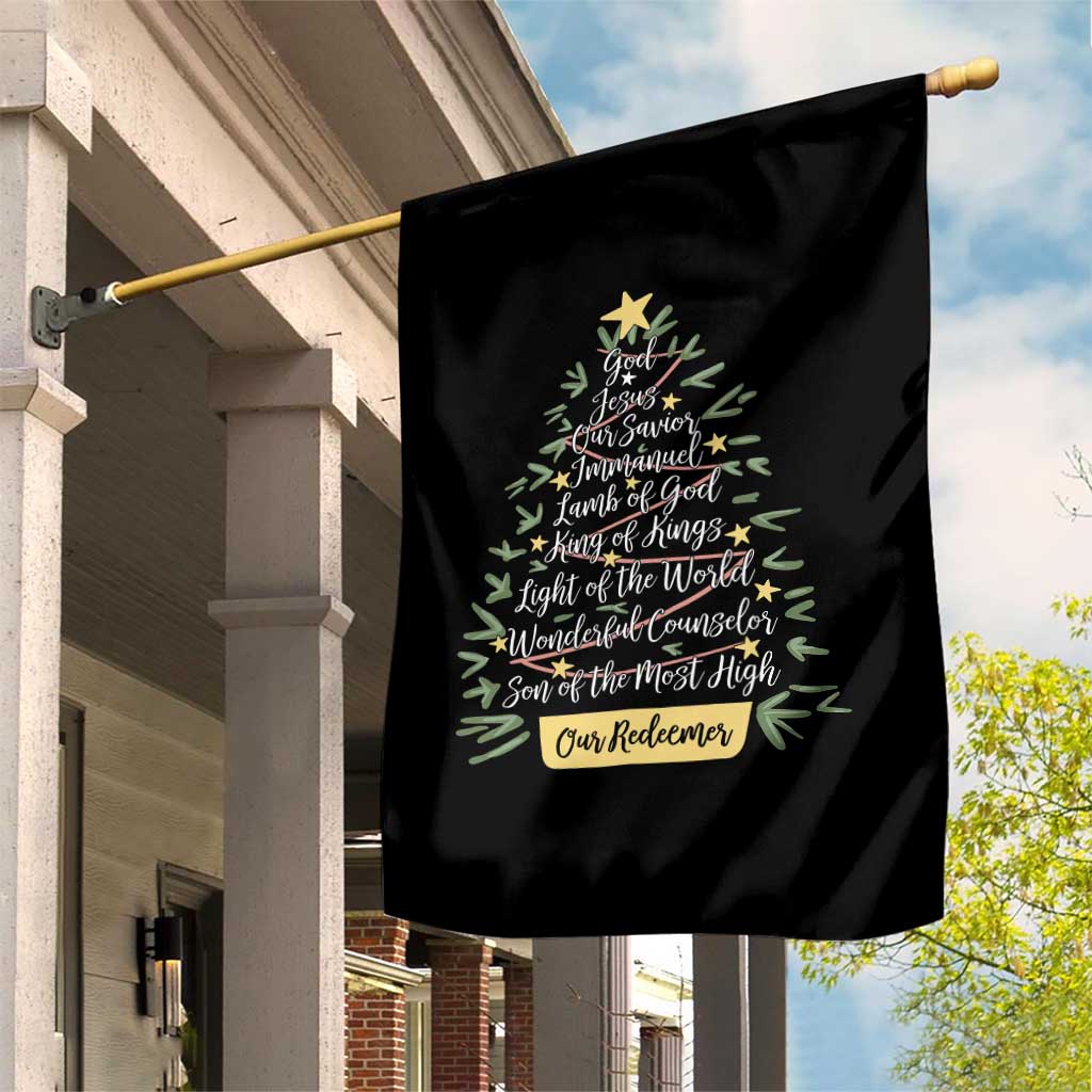 Christmas Christian Garden Flag Jesus Names Tree Religious Faith - Wonder Print Shop