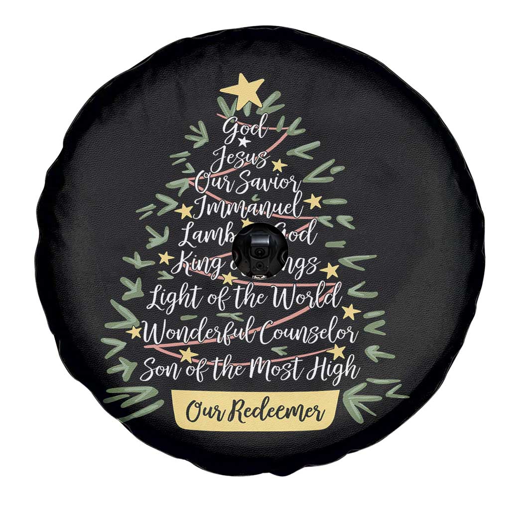 Christmas Christian Spare Tire Cover Jesus Names Tree Religious Faith - Wonder Print Shop