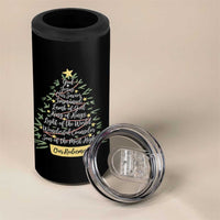 Christmas Christian 4 in 1 Can Cooler Tumbler Jesus Names Tree Religious Faith - Wonder Print Shop