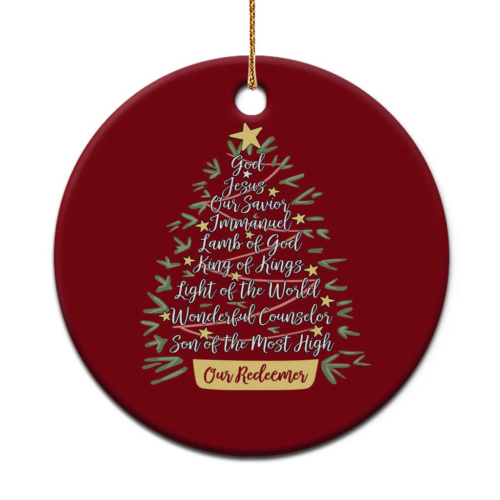 Christmas Christian Ceramic Ornament Jesus Names Tree Religious Faith - Wonder Print Shop