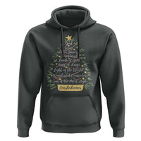 Christmas Christian Hoodie Jesus Names Tree Religious Faith - Wonder Print Shop