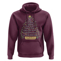 Christmas Christian Hoodie Jesus Names Tree Religious Faith - Wonder Print Shop