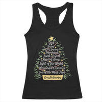 Christmas Christian Racerback Tank Top Jesus Names Tree Religious Faith - Wonder Print Shop