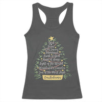 Christmas Christian Racerback Tank Top Jesus Names Tree Religious Faith - Wonder Print Shop