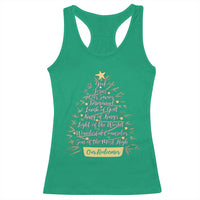 Christmas Christian Racerback Tank Top Jesus Names Tree Religious Faith - Wonder Print Shop