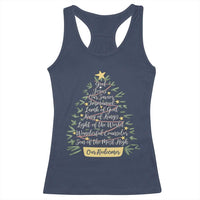 Christmas Christian Racerback Tank Top Jesus Names Tree Religious Faith - Wonder Print Shop
