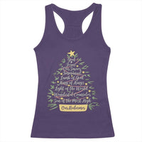 Christmas Christian Racerback Tank Top Jesus Names Tree Religious Faith - Wonder Print Shop