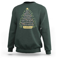 Christmas Christian Sweatshirt Jesus Names Tree Religious Faith - Wonder Print Shop