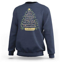Christmas Christian Sweatshirt Jesus Names Tree Religious Faith - Wonder Print Shop