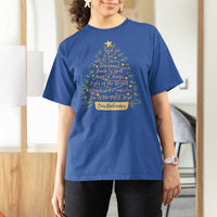 Christmas Christian T Shirt For Women Jesus Names Tree Religious Faith - Wonder Print Shop