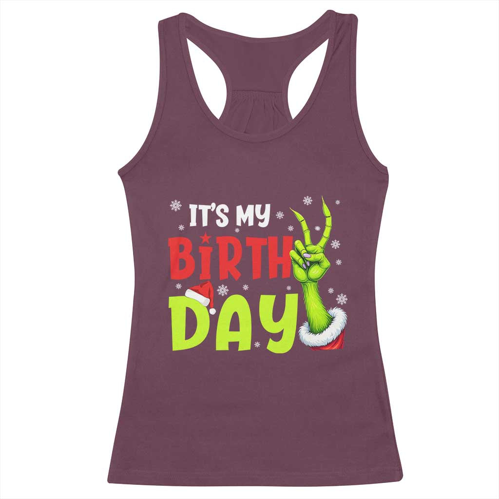 It's My Birthday Christmas Racerback Tank Top Funny Bday Xmas - Wonder Print Shop