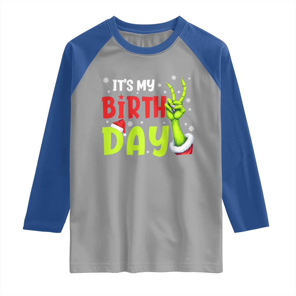 It's My Birthday Christmas Raglan Shirt Funny Bday Xmas - Wonder Print Shop