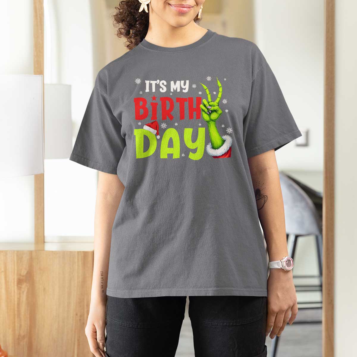 It's My Birthday Christmas T Shirt For Women Funny Bday Xmas - Wonder Print Shop
