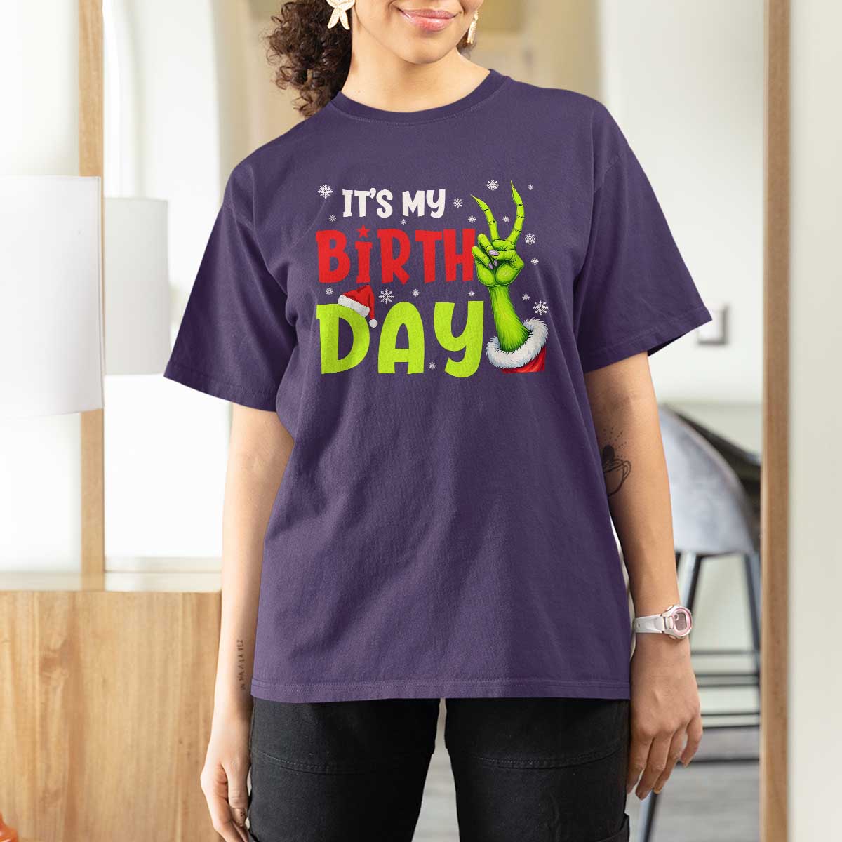 It's My Birthday Christmas T Shirt For Women Funny Bday Xmas - Wonder Print Shop
