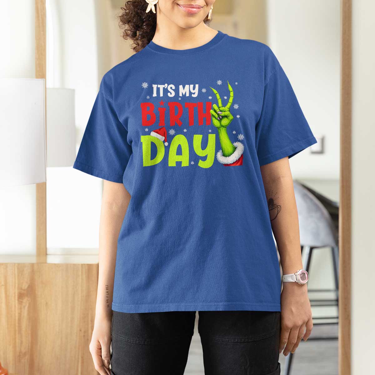 It's My Birthday Christmas T Shirt For Women Funny Bday Xmas - Wonder Print Shop