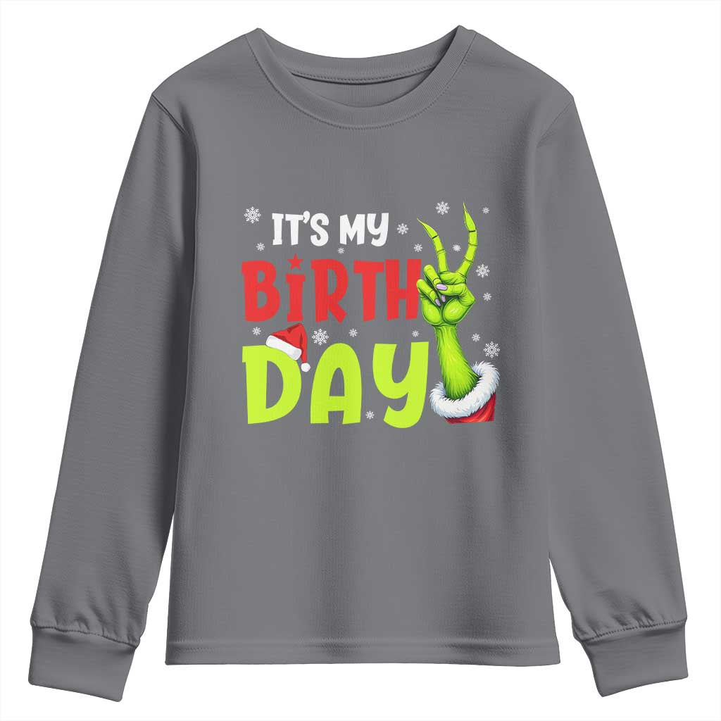 It's My Birthday Christmas Youth Sweatshirt Funny Bday Xmas - Wonder Print Shop