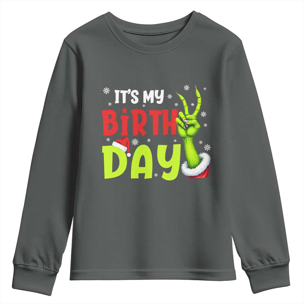 It's My Birthday Christmas Youth Sweatshirt Funny Bday Xmas - Wonder Print Shop