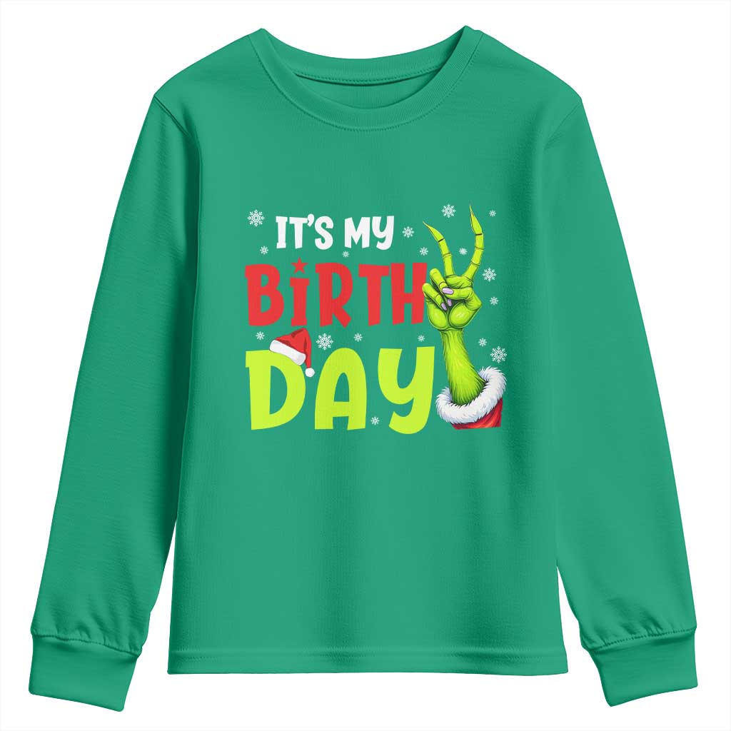 It's My Birthday Christmas Youth Sweatshirt Funny Bday Xmas - Wonder Print Shop