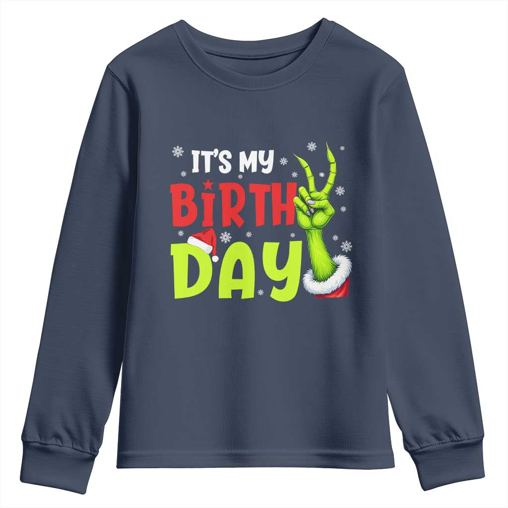 It's My Birthday Christmas Youth Sweatshirt Funny Bday Xmas - Wonder Print Shop