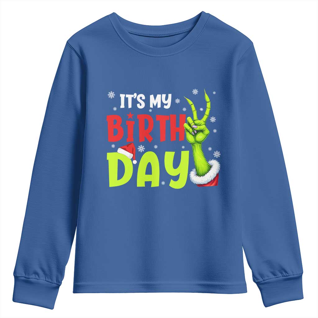 It's My Birthday Christmas Youth Sweatshirt Funny Bday Xmas - Wonder Print Shop
